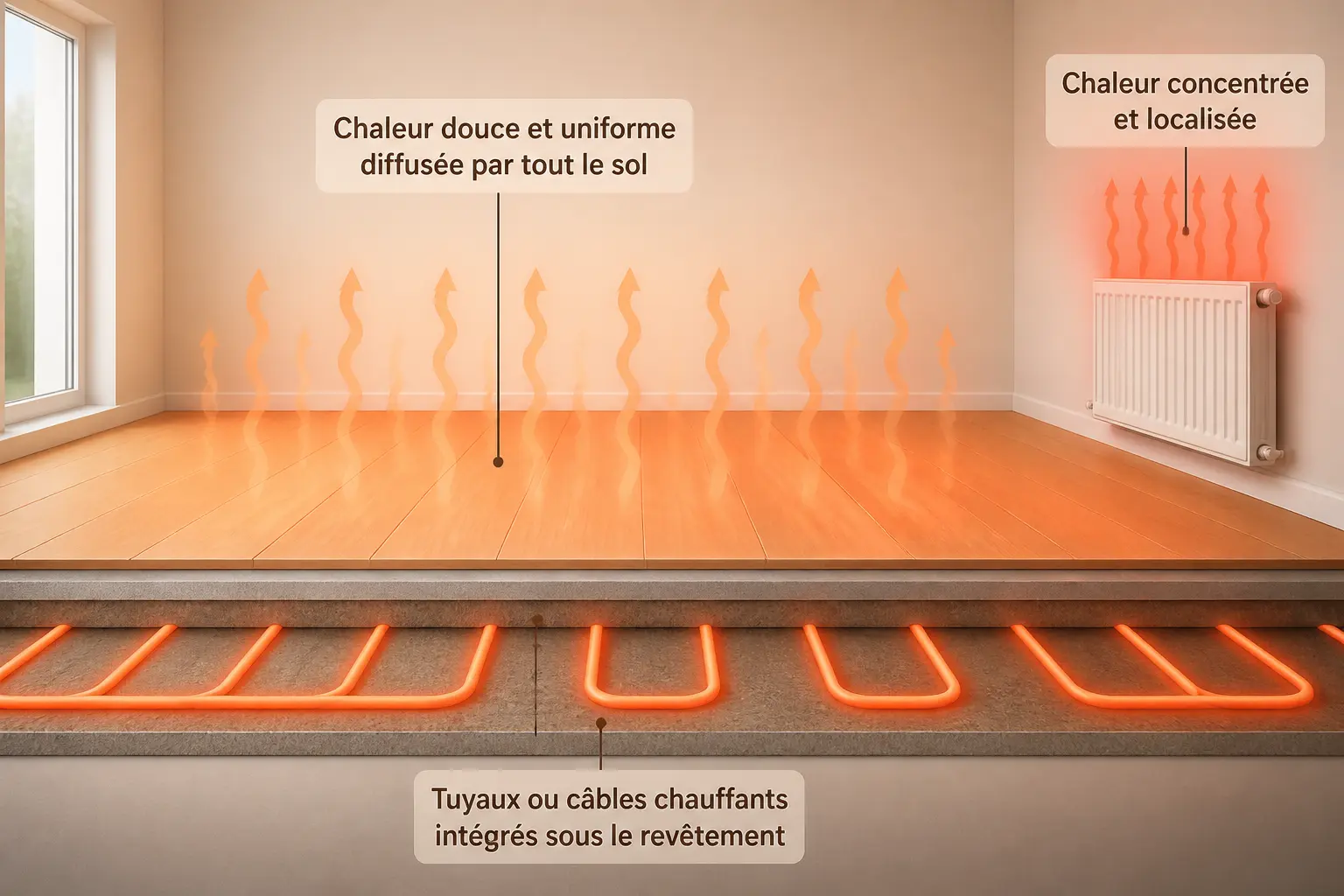 Chauffage au sol : comment la chaleur se diffuse et ce que cache la basse température