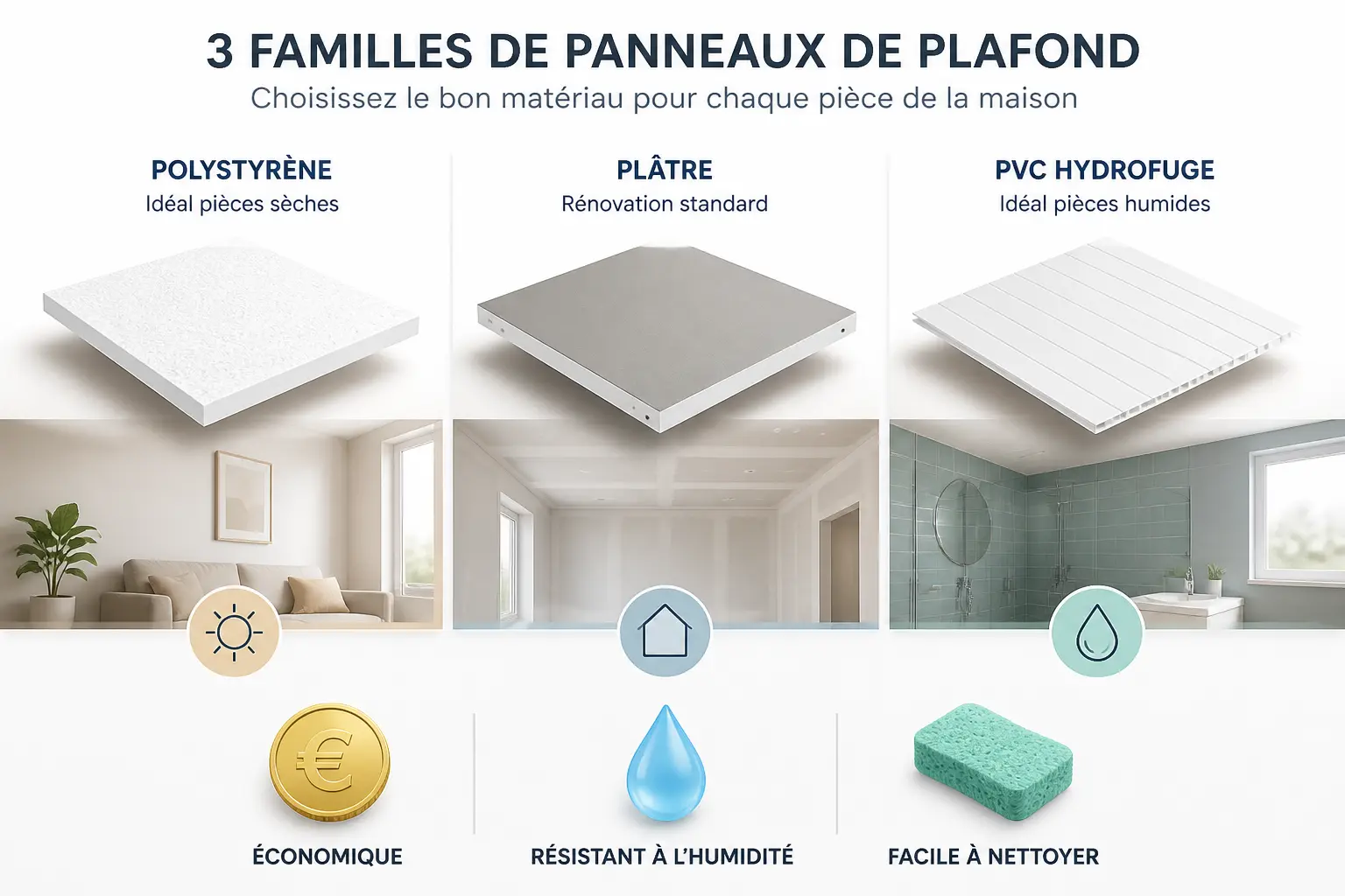 Quelles plaques plafond choisir selon votre projet ?