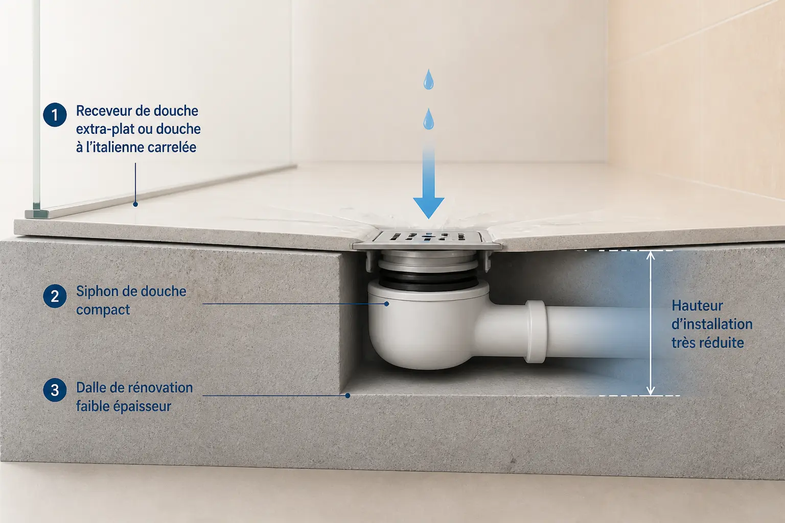 Quel siphon choisir pour une douche à l’italienne selon votre chantier ?