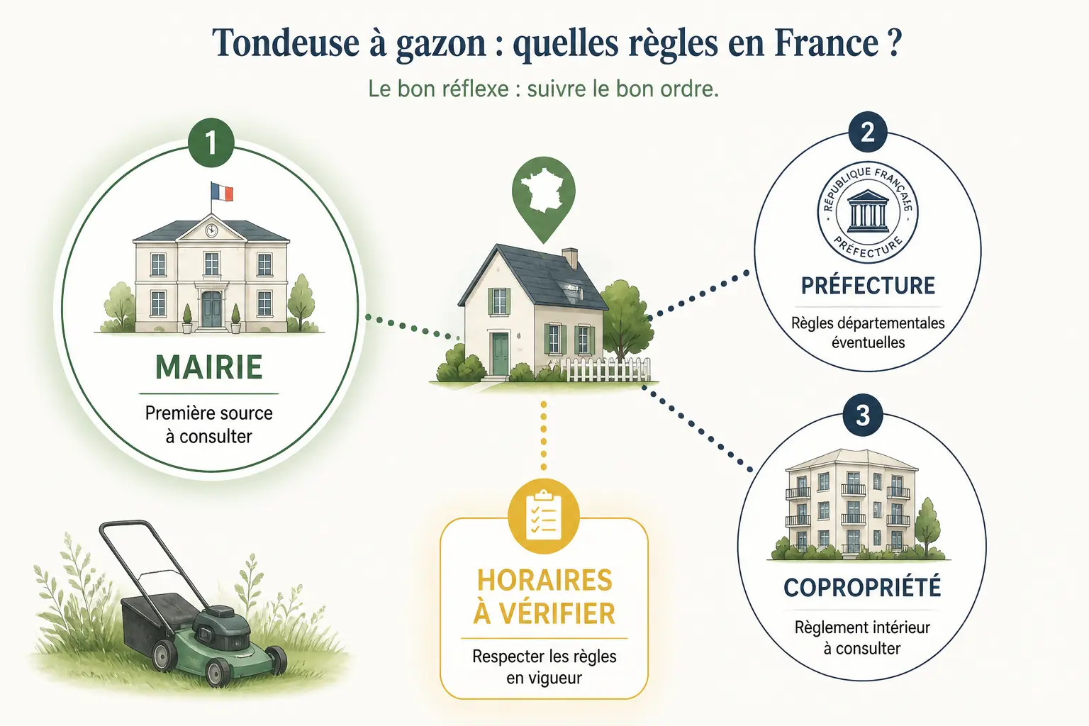 Les horaires de tonte changent-ils selon votre commune ? Oui, et c’est là que tout se joue