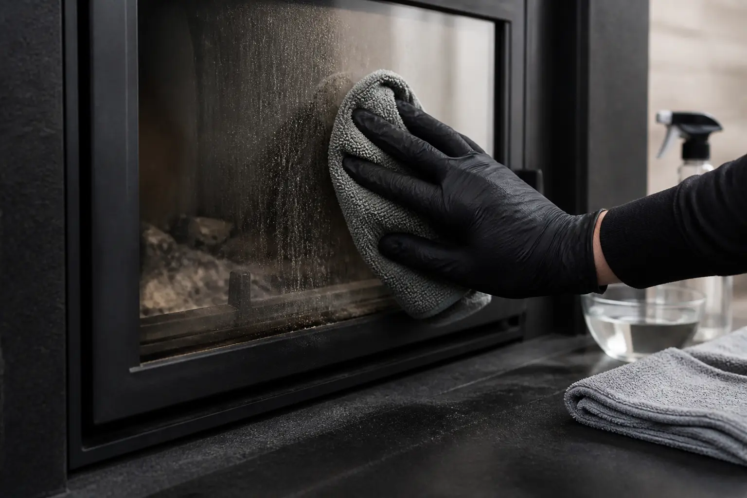Nettoyer une vitre de cheminée sans la rayer : la méthode simple pas à pas