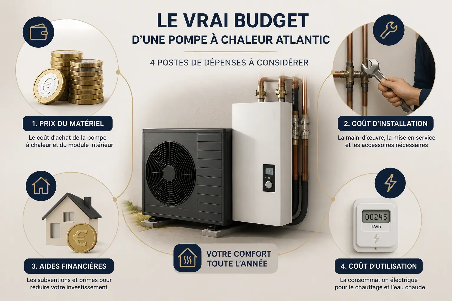 Atlantic pompe chaleur : combien prévoir à l’achat et à l’usage ?