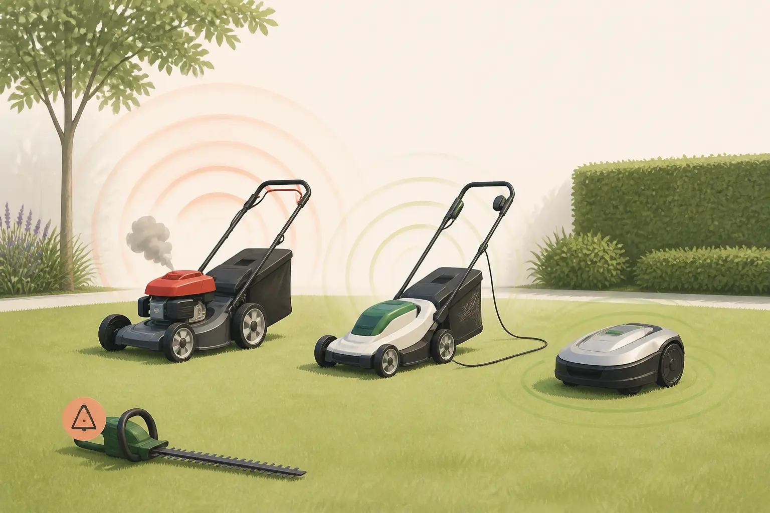 Tondeuse thermique, électrique, robot, débroussailleuse : les mêmes règles s’appliquent-elles ?