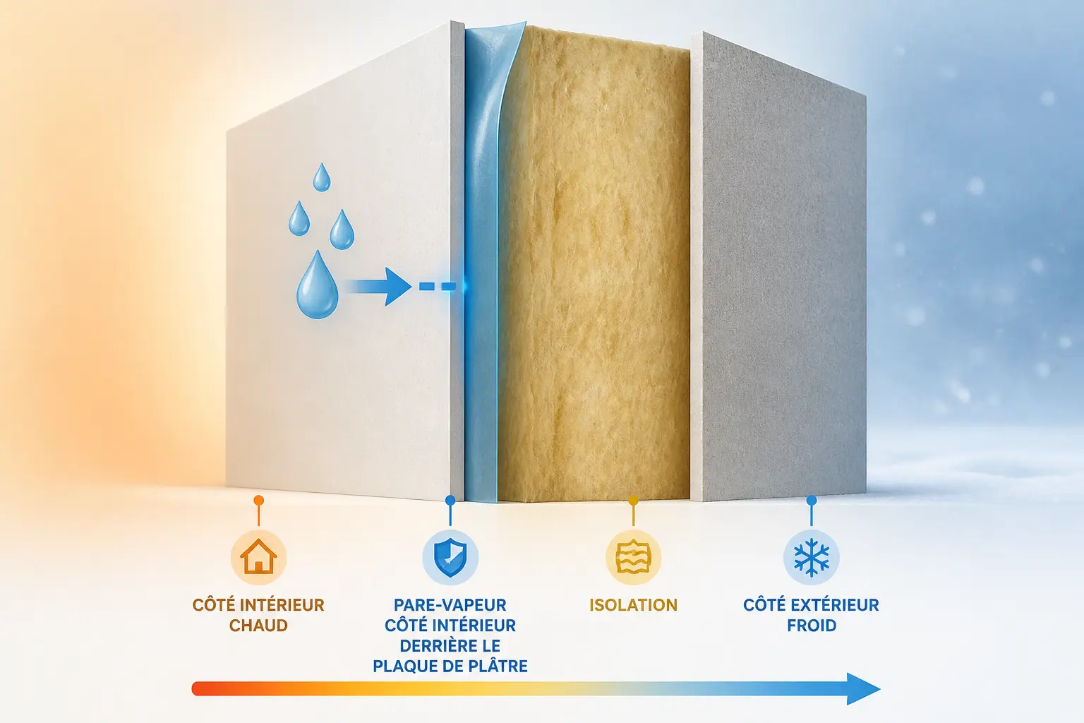 Où placer la membrane pour éviter la condensation dans l’isolant