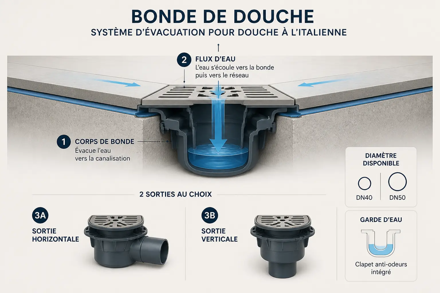 Les critères techniques avant l’achat : hauteur, débit, diamètre et garde d’eau
