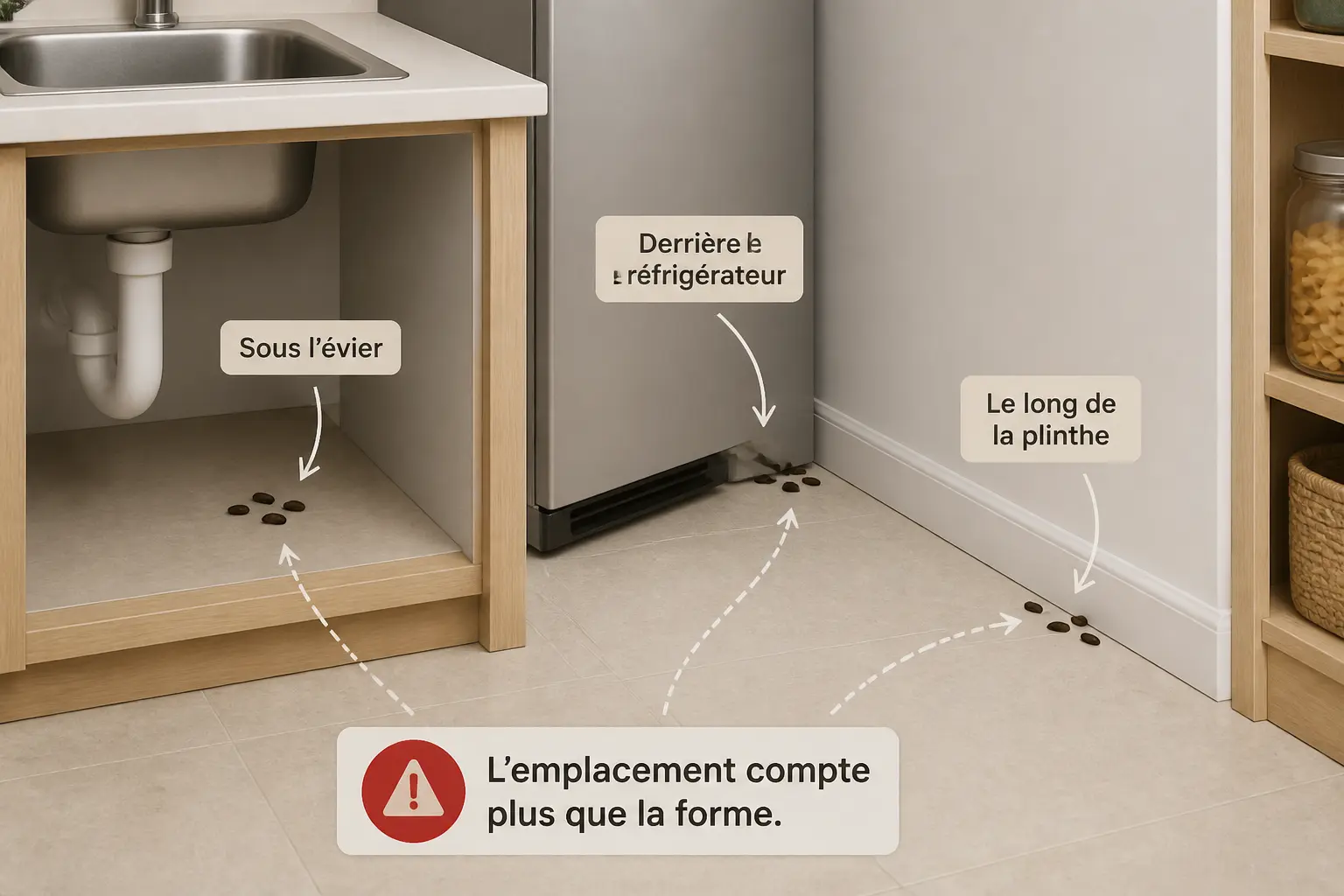 Où trouve-t-on ces déjections et que disent-elles de l’infestation ?